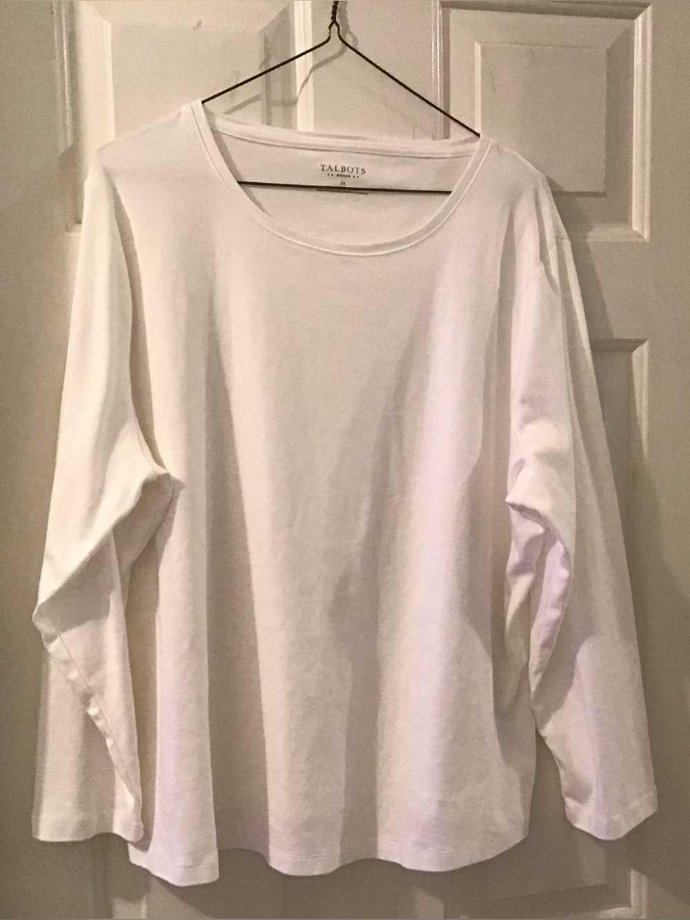 Talbots White Long-Sleeve Crewneck Tee Size 3x